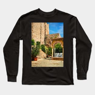 A Sunlit Terrace in Mojácar Pueblo Long Sleeve T-Shirt